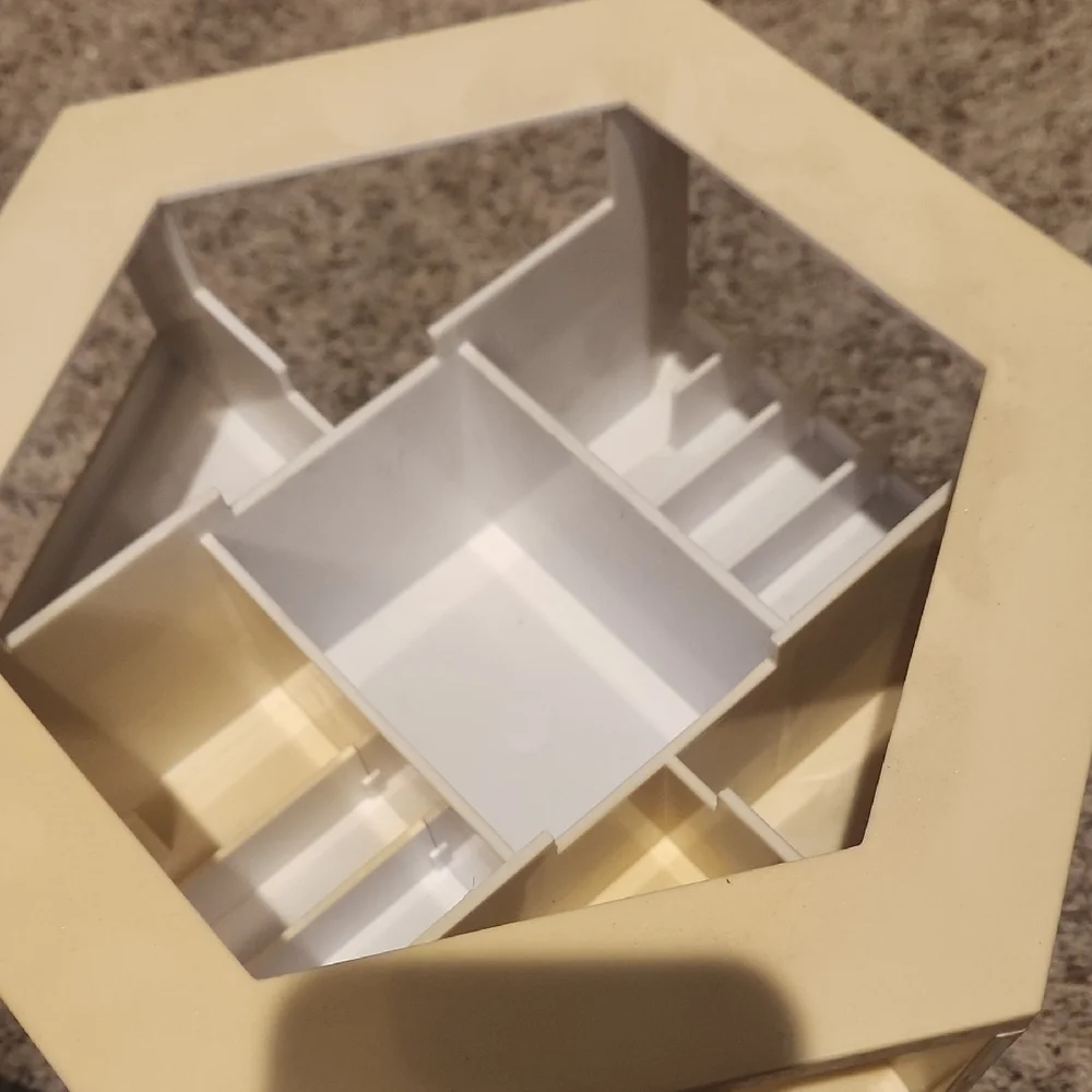 QVC Cream Rotating Makeup Organizer